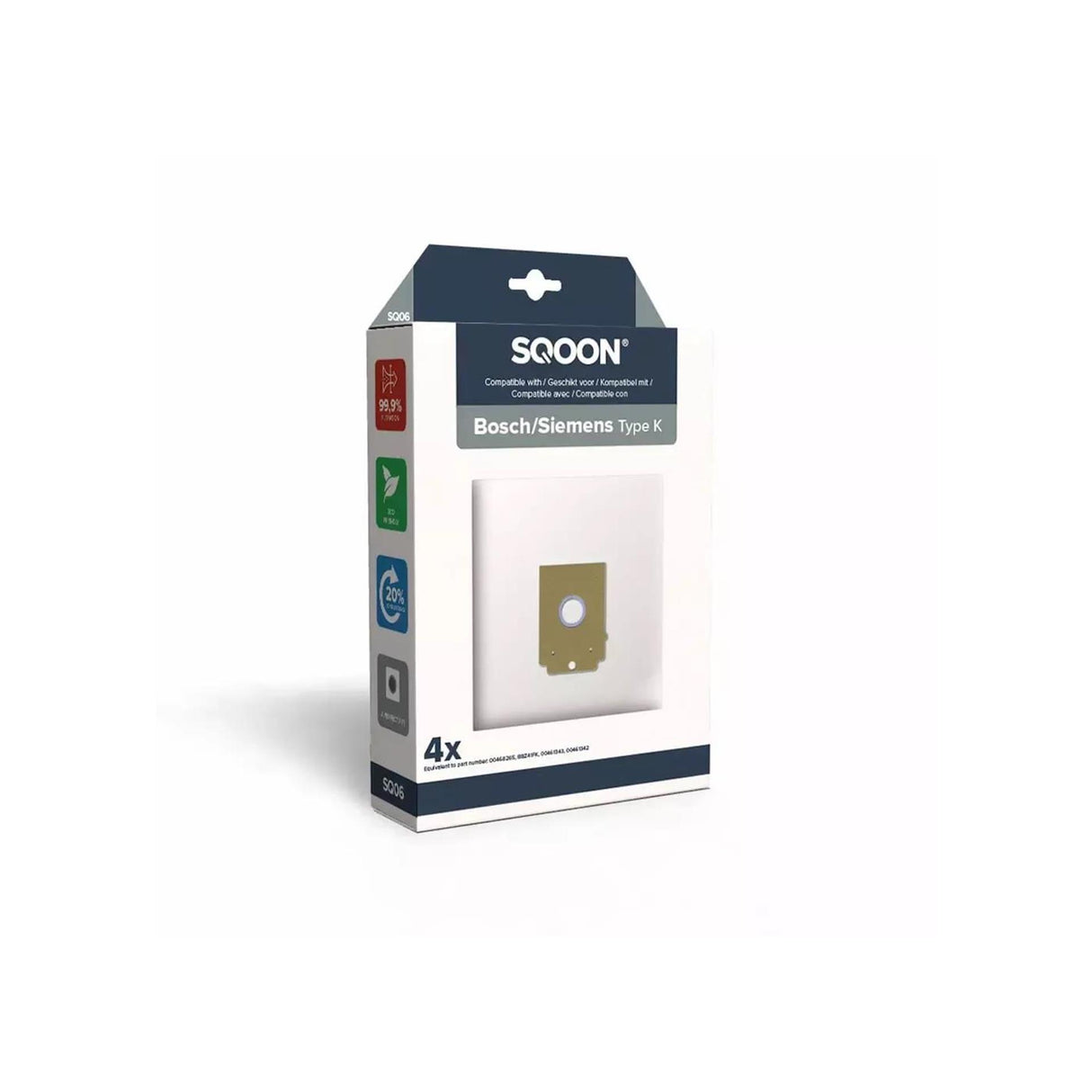 Sqoon stofzuigerzak bosch siemens type k doos a 4 stuks