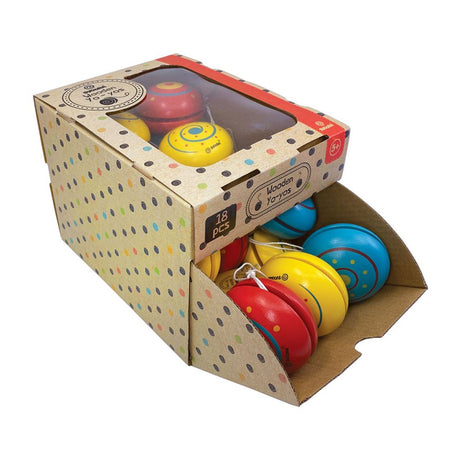 Houten yo-yo's. 3 assortie. classic. 3+ | 18 stuks