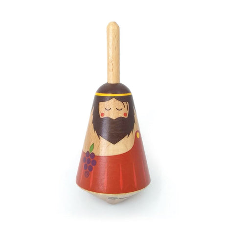 Griekse houten tol: dionysos. 3,5x3,5x8 | 6 stuks