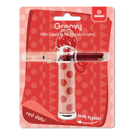 Mini liquid caleidoscope 'rode stippen' | 6 stuks