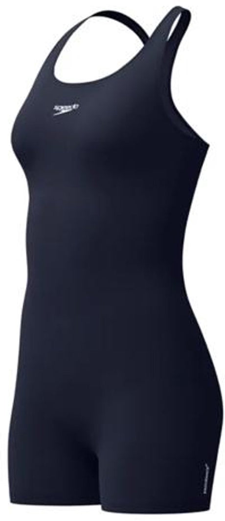 Speedo end+ legsuit dames - badpak met pijpjes dames en racerback - chloorbestendig sportbadpak dames - kleurvast zwempak dames - marine - 38