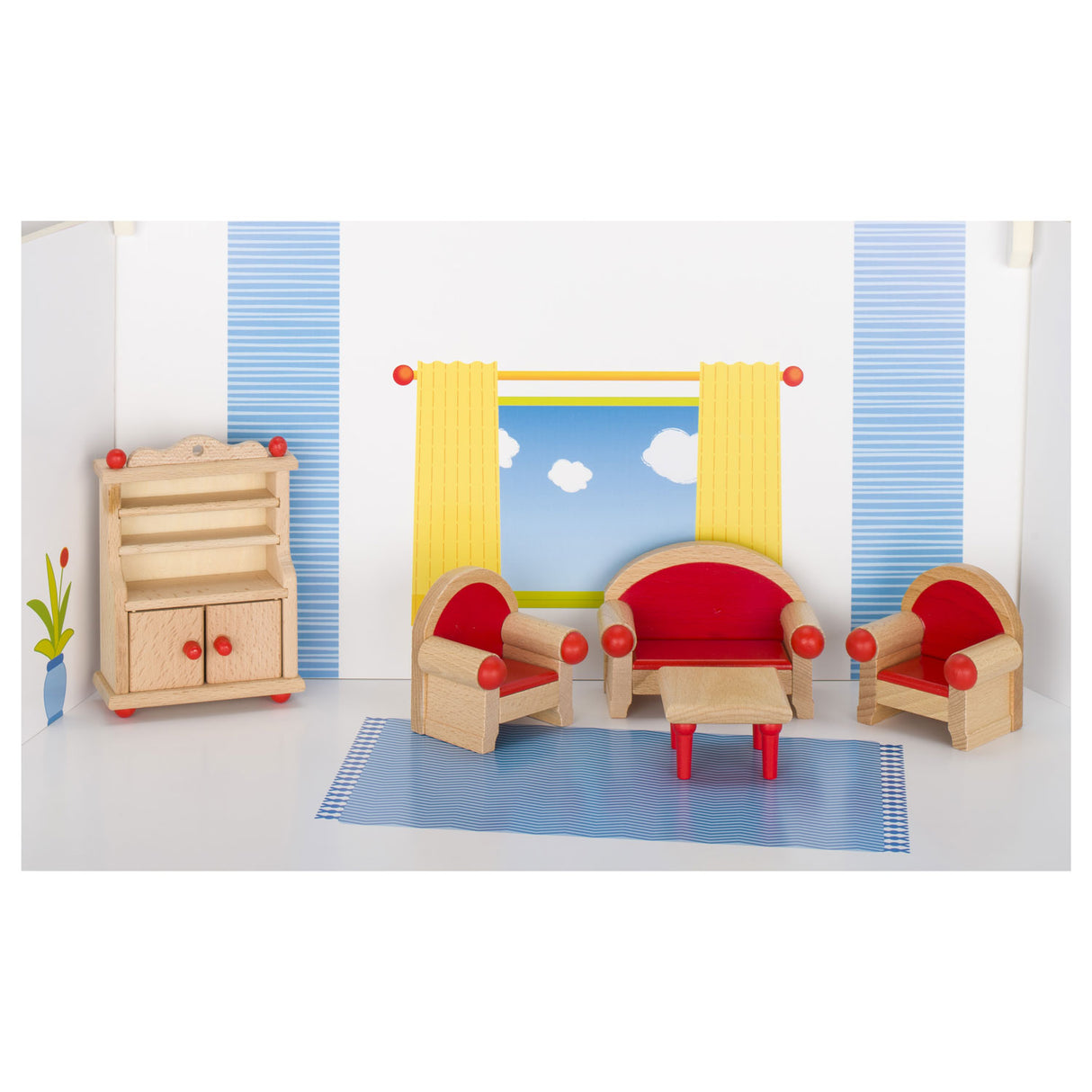 Goki dollhouse furniture living room, 5dlg.