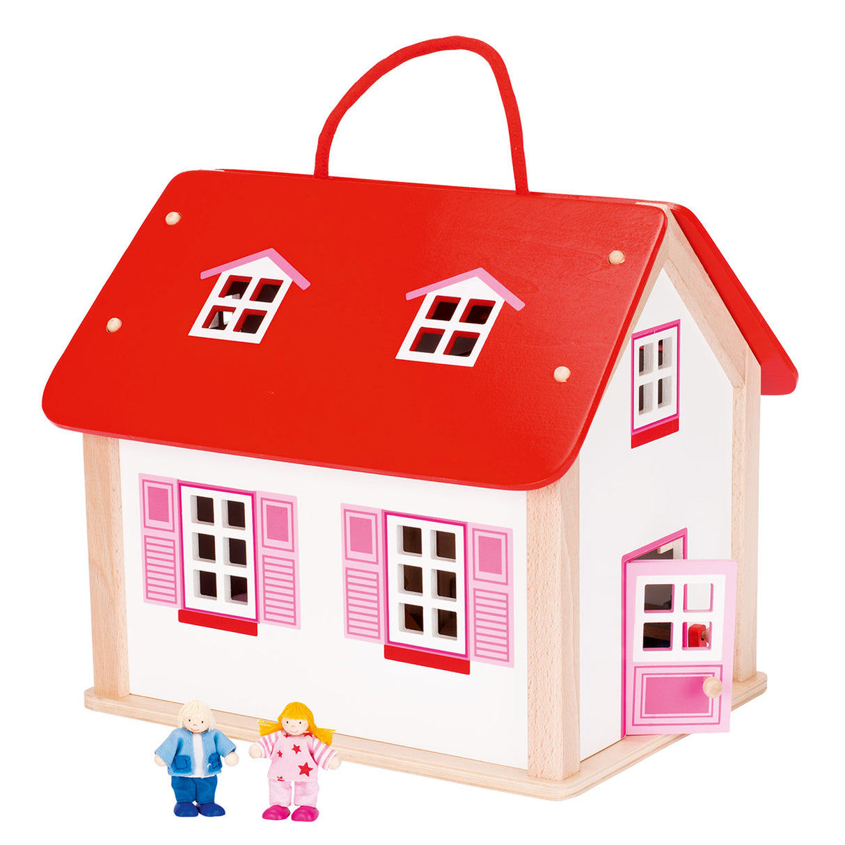 De Goki Holz Dollshouse Koffer mat Accessoiren