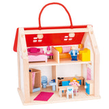 De Goki Holz Dollshouse Koffer mat Accessoiren