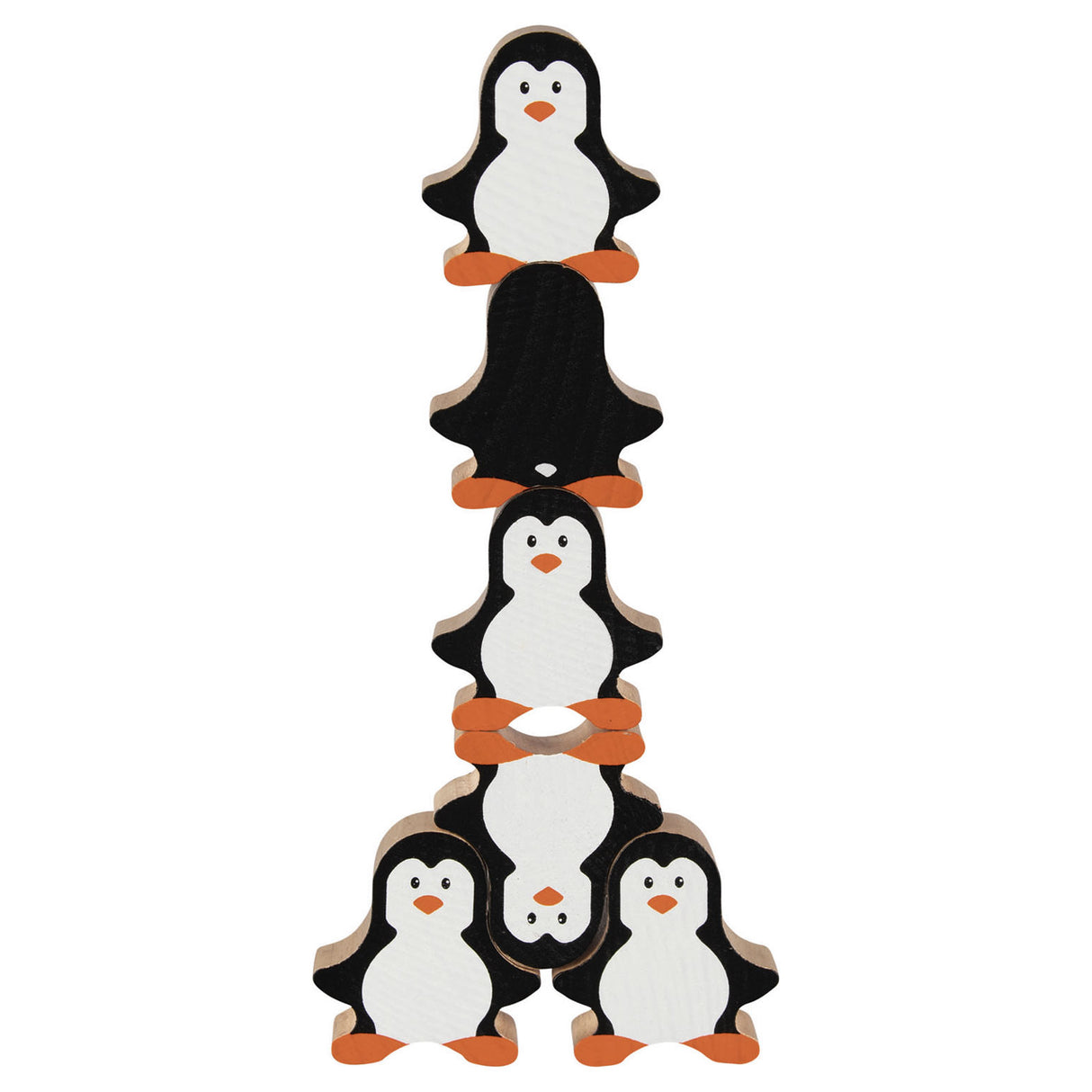 Juego de apilamiento de madera de Goki Pinguin