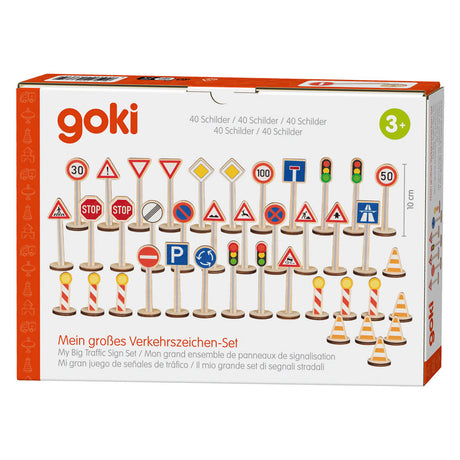 Goki houten verkeersbordenset - 40dlg.