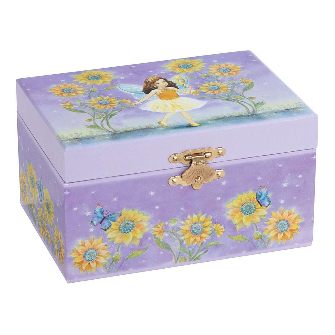 Goki Music Box Ballerina Flowers Purple