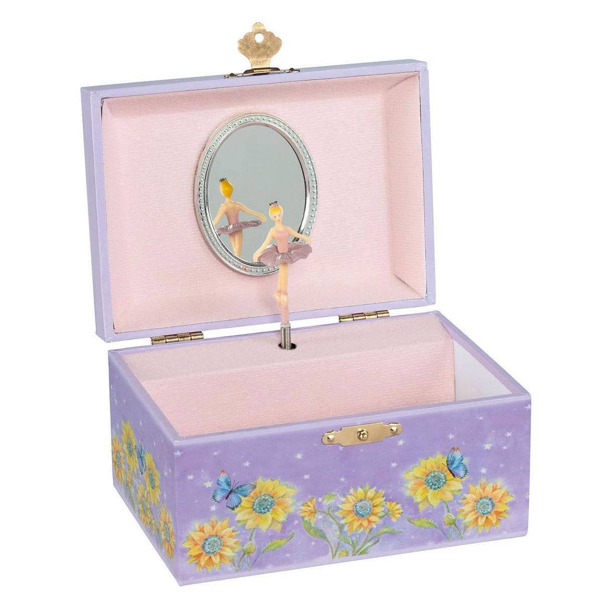 Goki Music Box Ballerina Flowers Purple