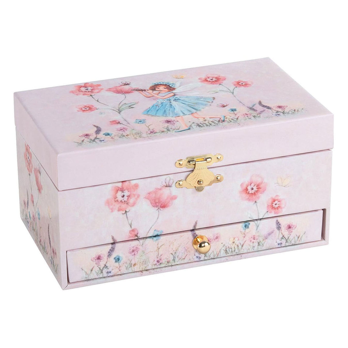 Goki Music Box Ballerina Flowers Pink