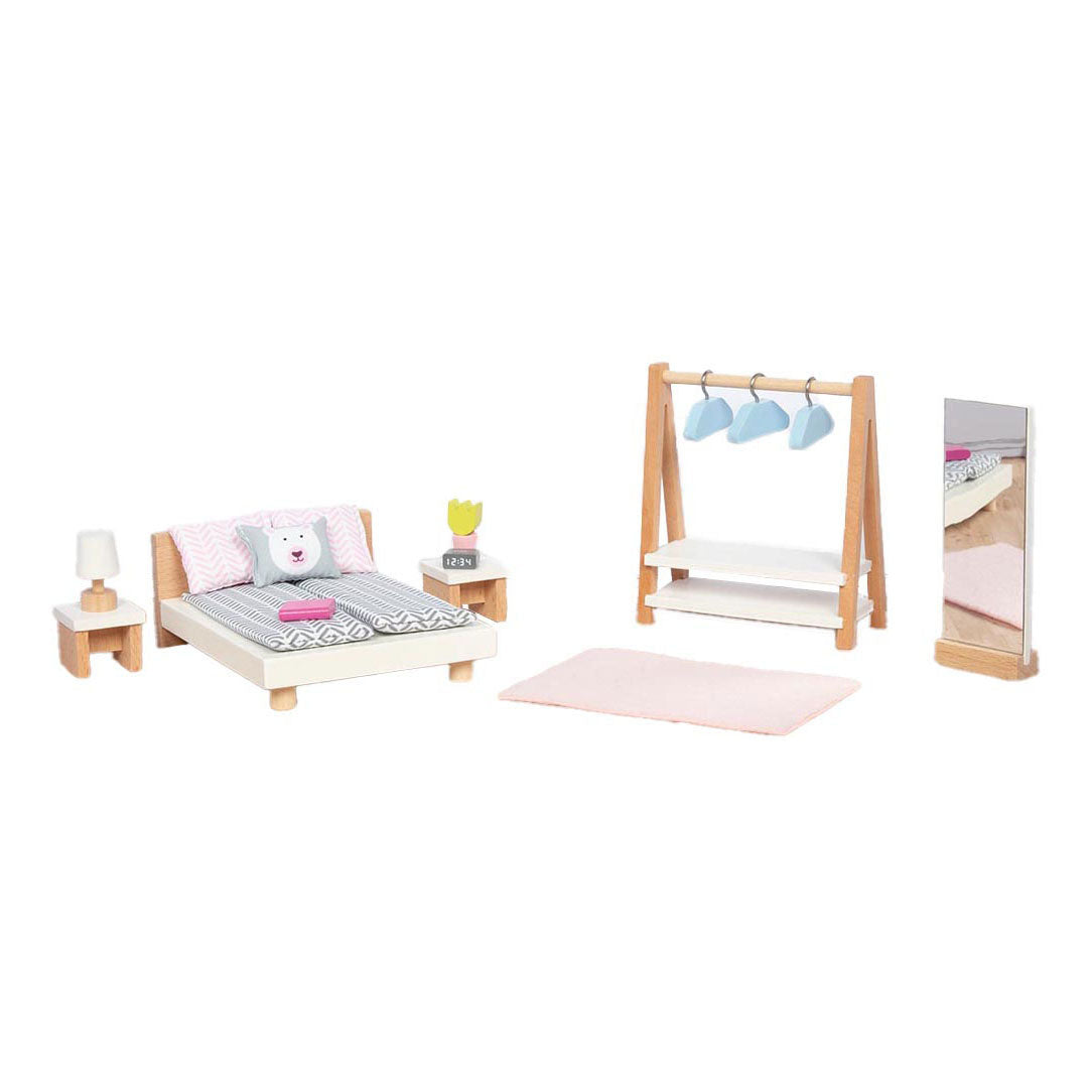 Goki Wooden Puppet Furniture Bedroom, 18dlg.