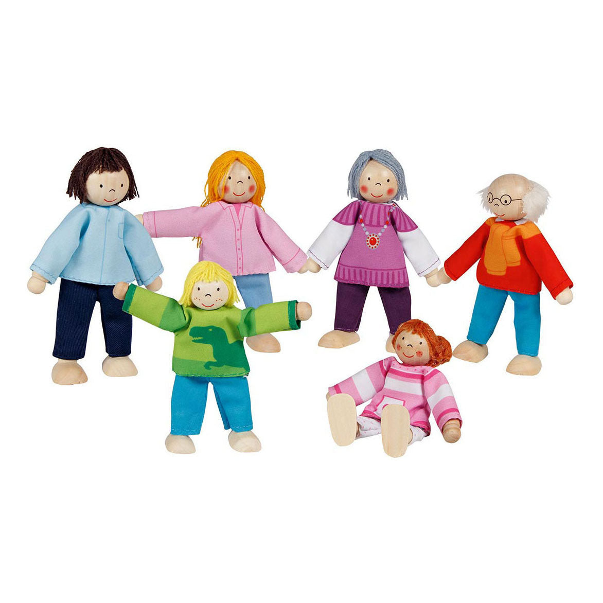 Goki Wooden Dollhouse Dolls Flexible Modern Family, 6.