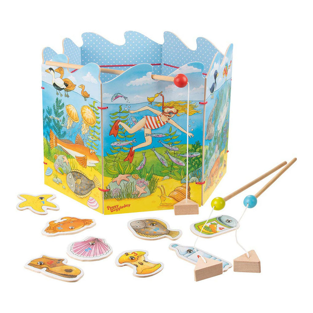 Goki Wood Fish Game Peggy Diggedey, 16dlg.