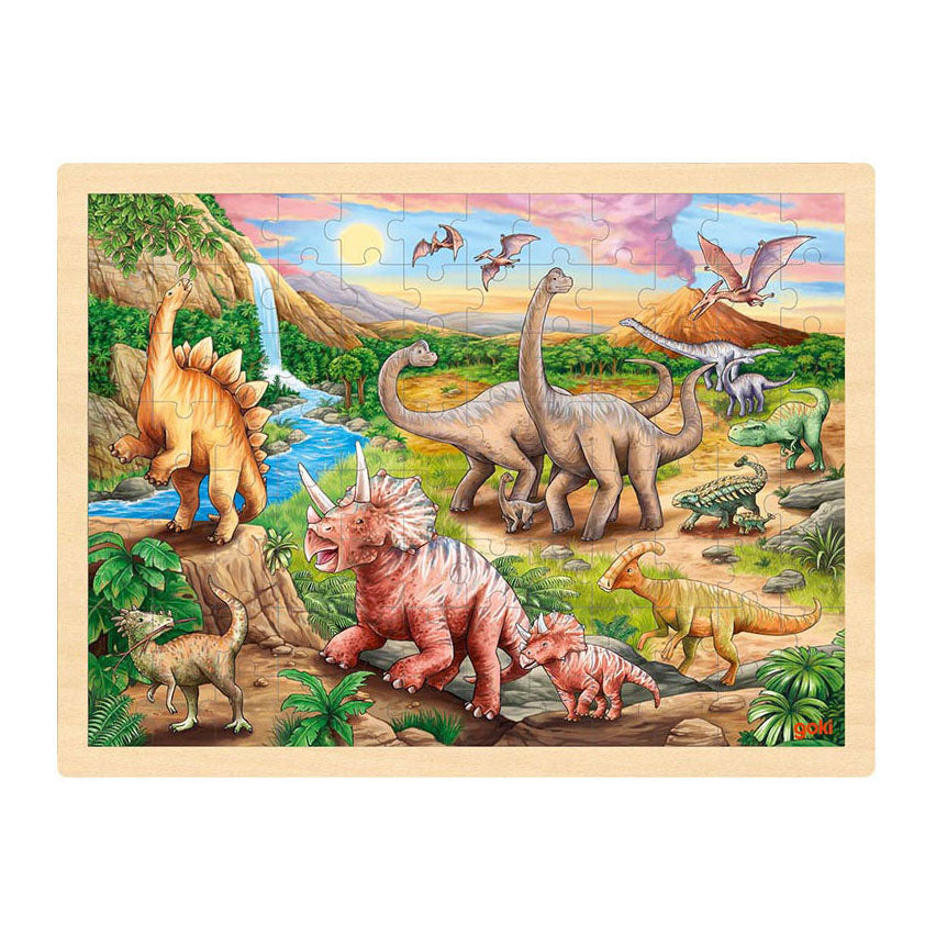 Goki Wooden Jigsaw Puzzle Dinosaurus, 96.