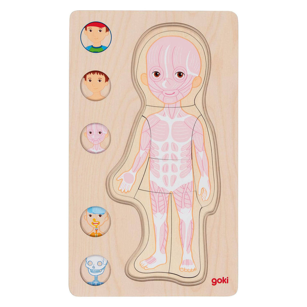 Goki Wooden Cose Puzzle Body Boy, 29e.