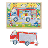 Goki Wooden Layer Puzzle Fire Brigade au travail, 60e.