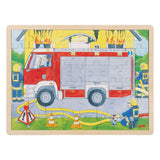 Goki Wooden Layer Puzzle Fire Brigade au travail, 60e.