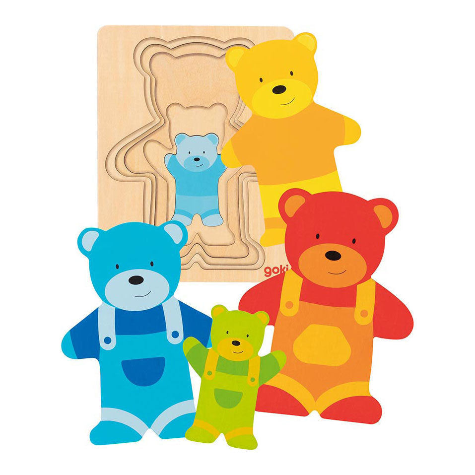 Goki wooden layer puzzle bear, 5st.