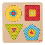 Goki wooden layer puzzle geometric shapes, 16st.