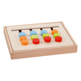 Goki kleurenrangschikspel 22,6x18,2x3cm, met 16 voorbeeldplaatjes, hout en karton, in houten doos, 4+