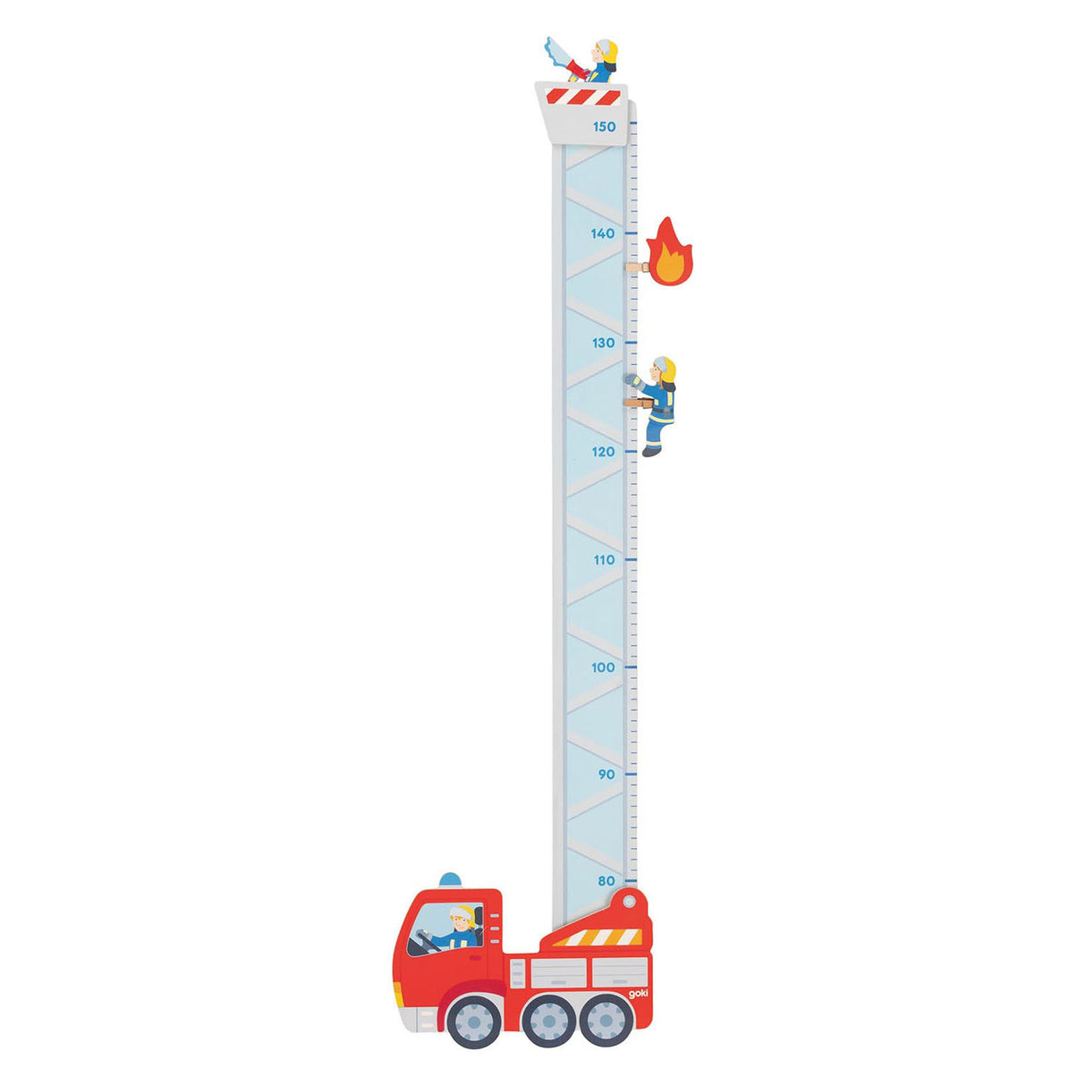 Brigade de pompiers du compteur de croissance en bois de Goki. 94 cm