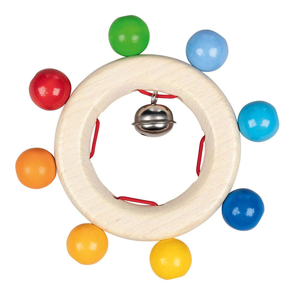 Goki Wooden Grasp Pre -with Rainbow Beads