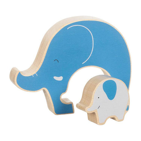 Goki puzzel: olifant 14x2,1x11cm, stand-up puzzel, 2-delig, hout, 1+