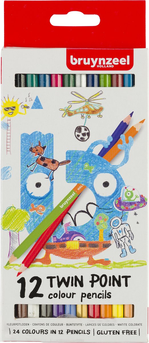 Bruynzeel kids twin points kleurpotloden set 12
