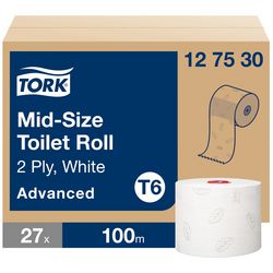 Toiletpapier tork t6 advanced 2-laags wit