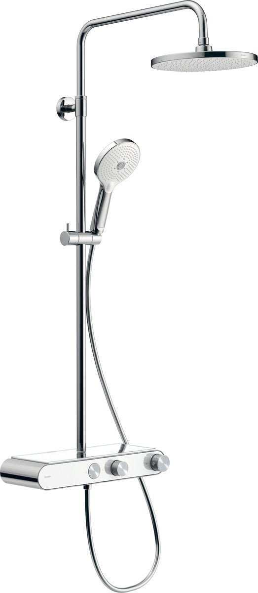 Duravit regendouche systeem shelf 1050 minusflow – thermostatisch – 3 straalsoorten – waterbesparend – chroom wit