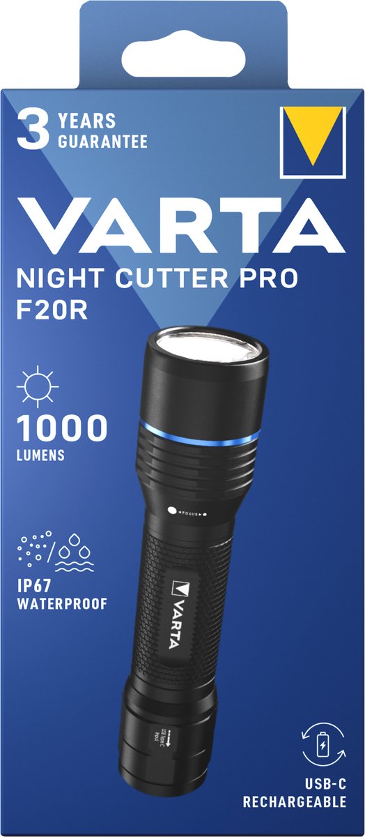 Varta night cutter pro f20r rech. box 18920101111 zaklamp 1000 lm