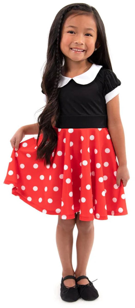 Little adventures - retro polka dot twirl jurk – maat m (98-104) 98 104