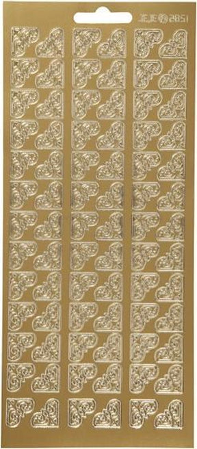 Creativ company stickers goud - hoeken stickervel - zelfklevende foliestickers voor diy kaarten, scrapbooking creatieve versiering - 10x23 cm - 1 vel