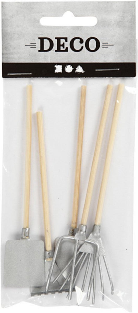 Creativ company cc miniatuur tuingereedschap l: 11 cm 5 stuks