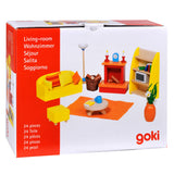 Goki poppenhuismeubeltjes: moderne woonkamer 24-delig (incl. toebehoren, excl.