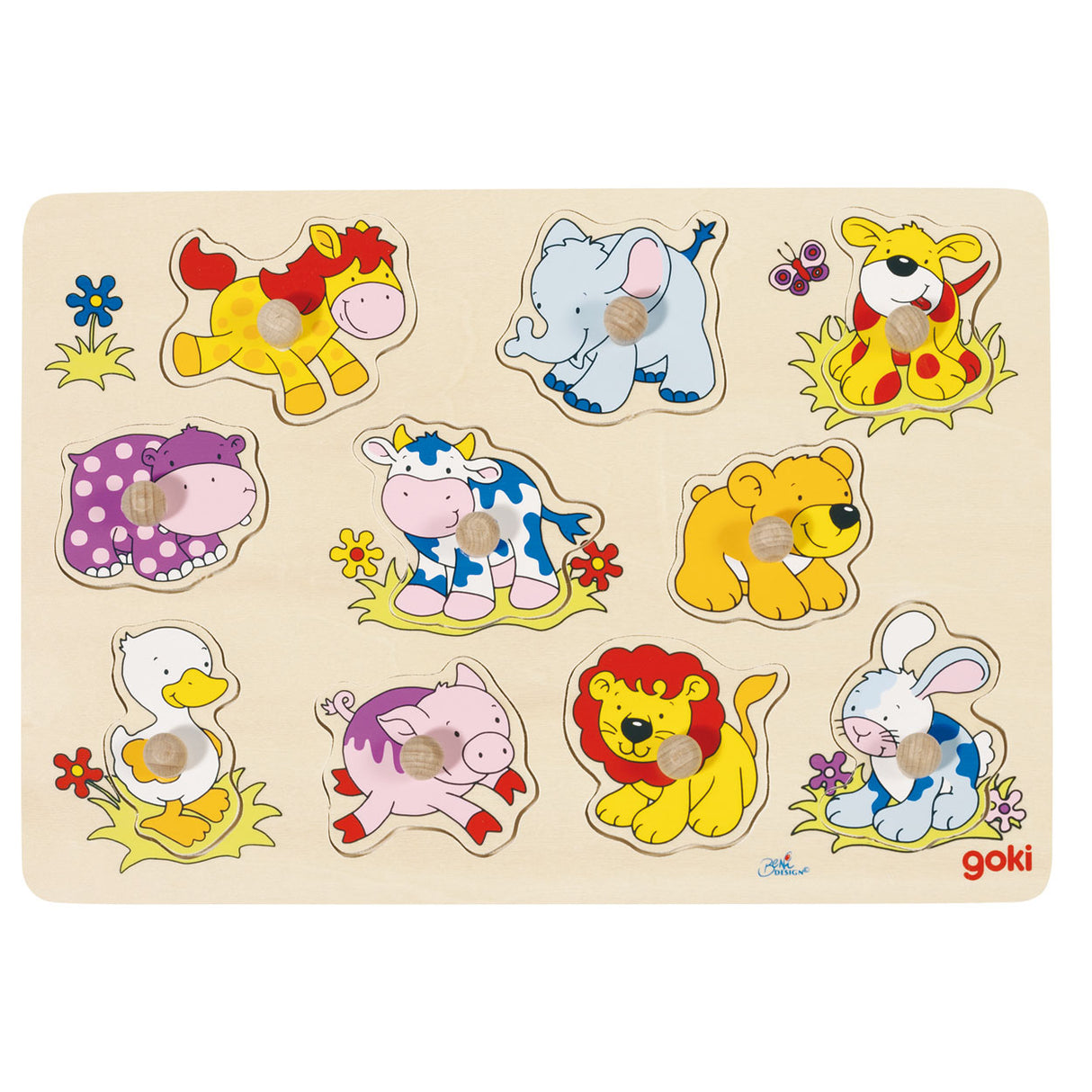 Goki Wood Nick Puzzle Animals Baby