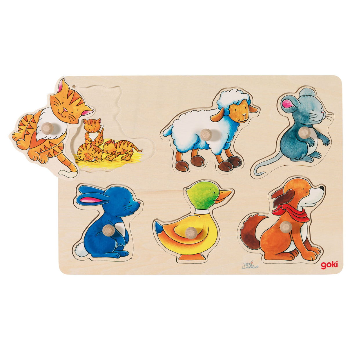 Goki Wood Nick Puzzle Mor og barn