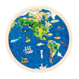 Goki z dvojno leseno puzzle Globe, 57st.