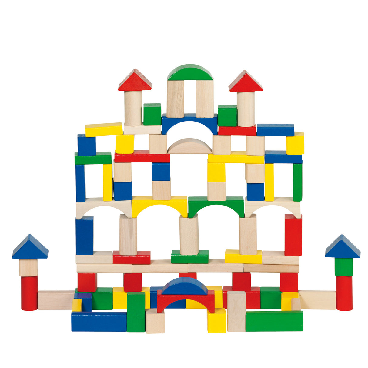 Goki Wooden Building Blocks in Ton Color, 100DLG.