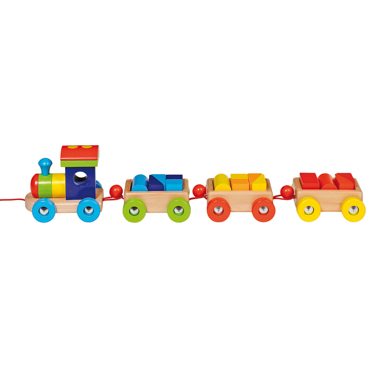 Goki wooden train with blocks