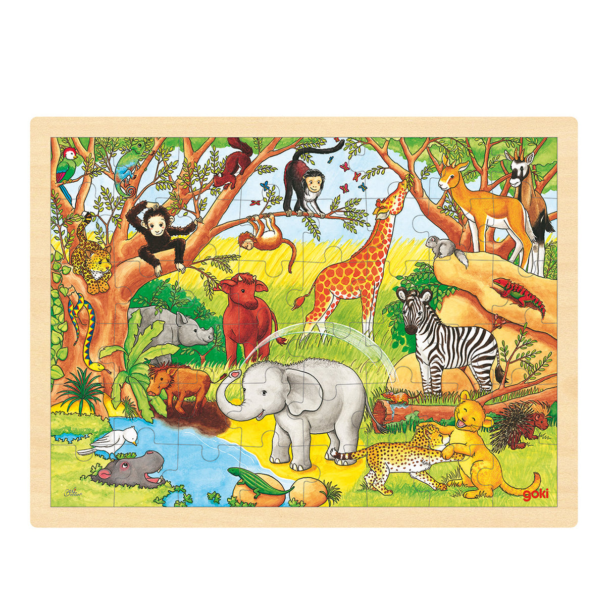 Goki Wood Jungle Ben Puzzle, 48st.