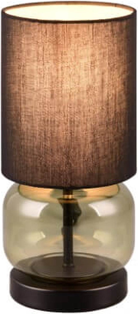 Trio elio - tafellamp - zwart mat - excl. 1x e27 40w - snoerschakelaar - groen glas
