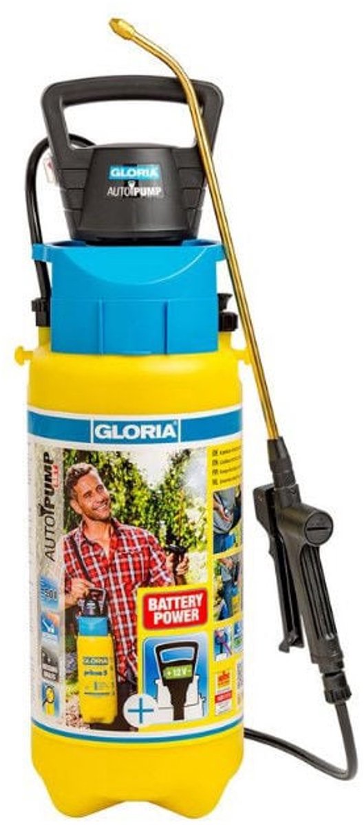 Gloria haus und garten 000091.0000 prima 5 comfort drukspuit 5 l compressoraansluiting, spiraalslang
