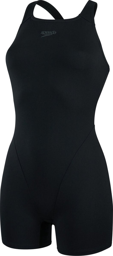 Speedo endurance+ legsuit dames sportbadpak - badpak dames met pijpjes - chloorbestendig zwempak dames - kleurvast sportbadpak dames - zwart - 38