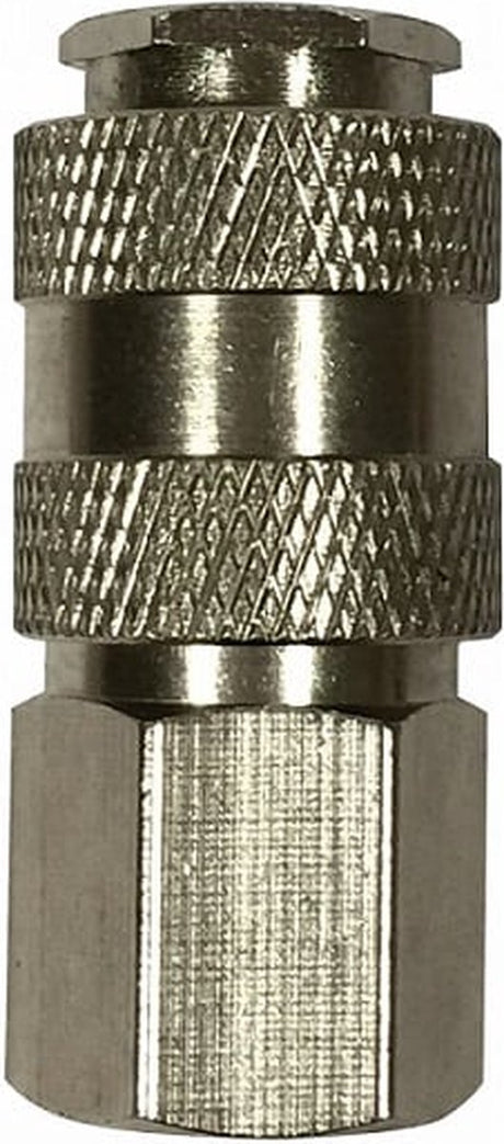 Stanley snelkoppeling 3 8 inch - female - universeel toepasbaar - met kraantje - geschikt voor pneumatisch gereedschap - compressor accessoire - afmeting 122 x 75 x 36 mm