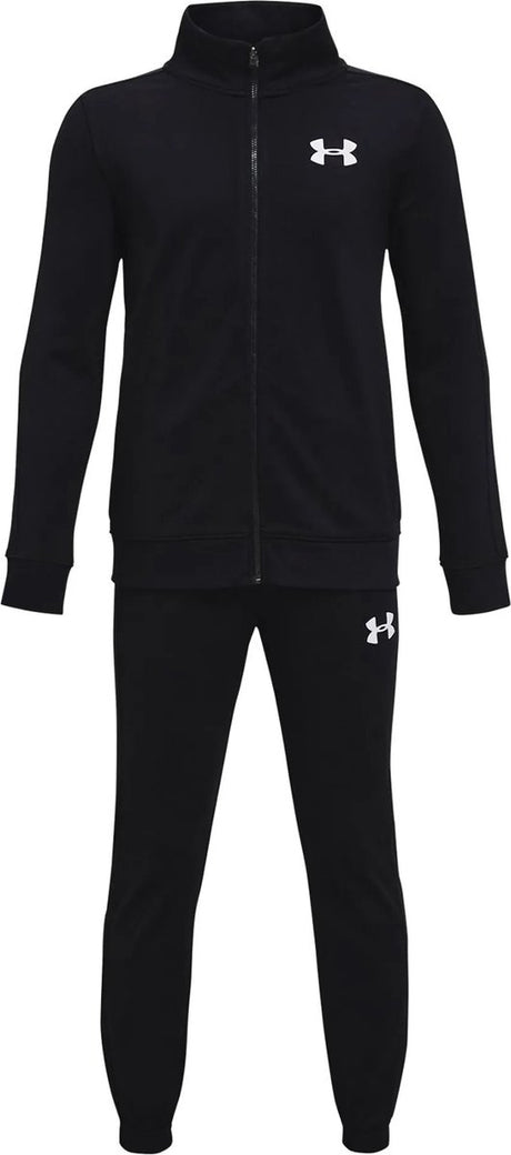 Under armour ua rival knit track suit-blk jongens trainingspak - zwart - wit