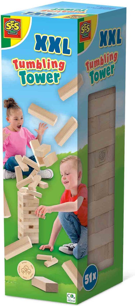 Ses creative tuimeltoren xxl van hout - buitenspeelgoed - vanaf 5 jaar - 51 stuks - schoencadeautjes sinterklaas