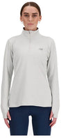 New balance sport essentials space dye 1 4 dames sporttrui - grey