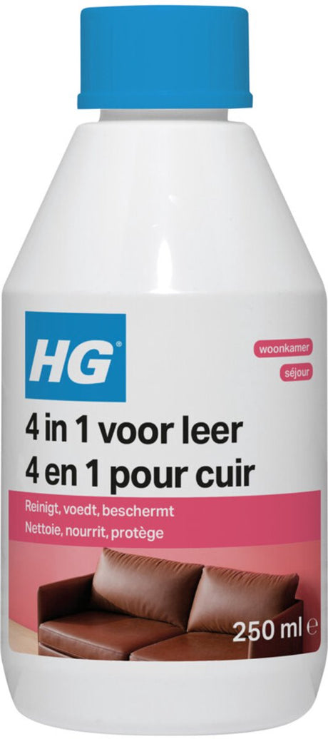 Hg (hagesan) hg 4 in 1 voor leer - 250ml - beschermt, voedt en reinigt