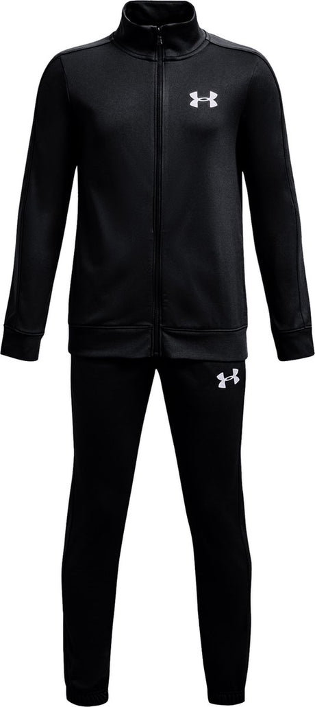 Under armour ua rival knit track suit-blk jongens trainingspak - zwart - wit
