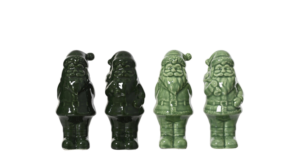Kerstman dolomiet 4 assortie groen d5 h10cm